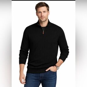 Mark Law Men’s 1/4 Zip Sweater Black Cotton Size XXL PRE-LOVED